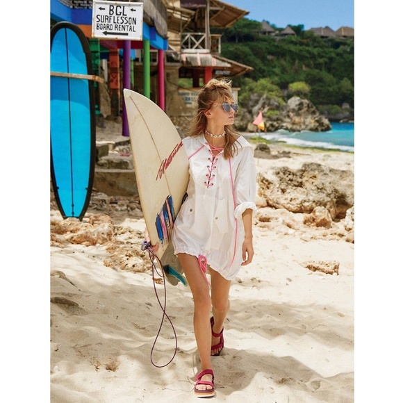 Free People Poplin Hooded Pullover M/L - Picture 2 of 8